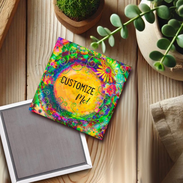 Söt Blommigt Inspirief Anpassade Namn Roligt Magnet (Skapare uppladdad)