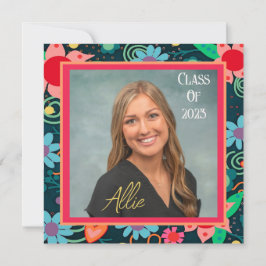 Söt Blommigt Inspirief Studenten Anpassade Inbjudningar