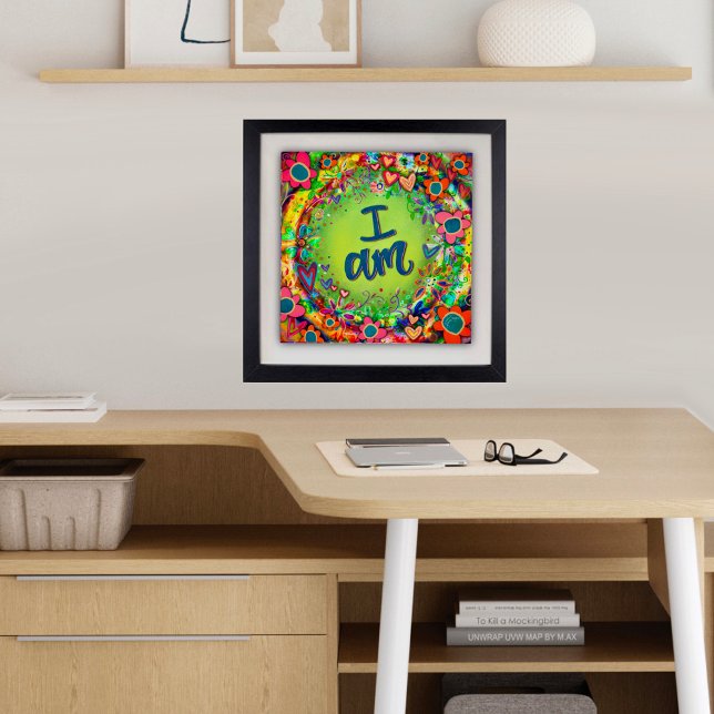 Söt Blommigt: jag är motiv och sporre Poster (Pretty, Floral, Inspirational, Poster, by Inspirivity)