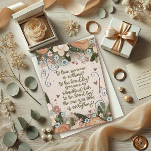 Söt Blommigt Kärlek citat Bröllop Boho Kort