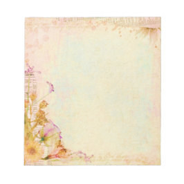 Söt blommigt-knappsats anteckningsblock