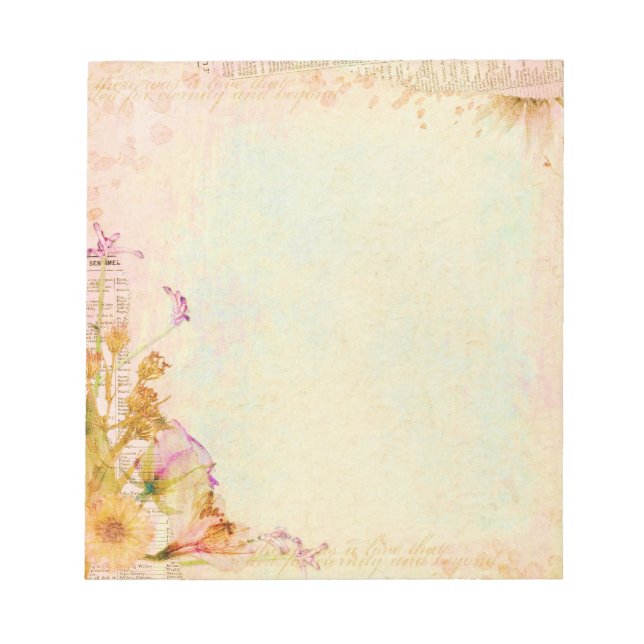 Söt blommigt-knappsats anteckningsblock (Framsida)