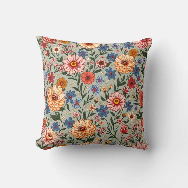 Söt blommigt kudde (Framsida)