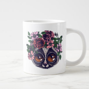 Söt Blommigt Lemur Jumbo Mugg