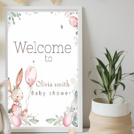 söt blommigt liten babydusch poster