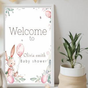söt blommigt liten babydusch poster