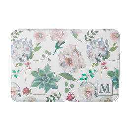 Söt Blommigt med Monogram Bath Mat Badrumsmatta