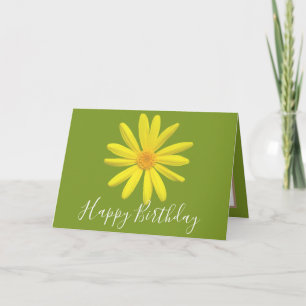 Söt Blommigt Modern Daisy Flower Grönt Birday Kort