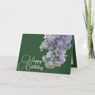 Söt Blommigt Modern Lilac Flower Grönt Birthday Kort