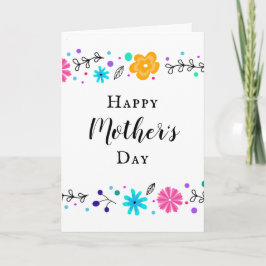 Söt Blommigt Modern Mor Mamma-dagskort Kort