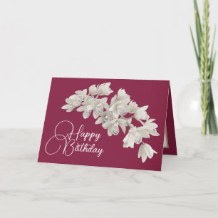 Söt Blommigt Modern Orchid Flower Rosa Birday Kort