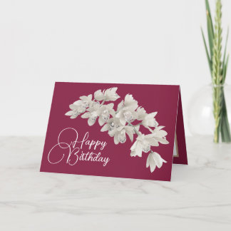 Söt Blommigt Modern Orchid Flower Rosa Birday Kort