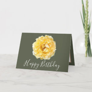 Söt Blommigt Modern Ro Flower Grönt Birday Kort