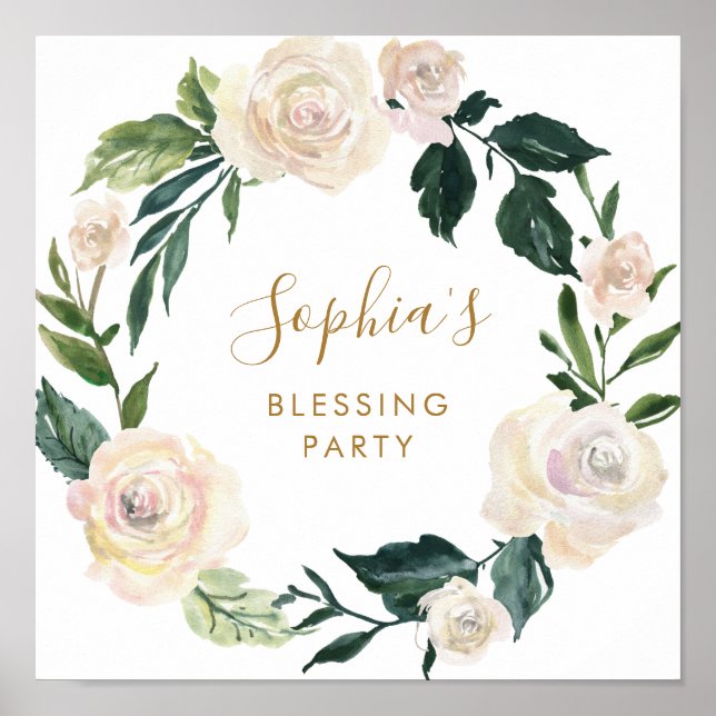 Söt Blommigt Mor blankning Party Välkomstskylt Poster (Framsidan)