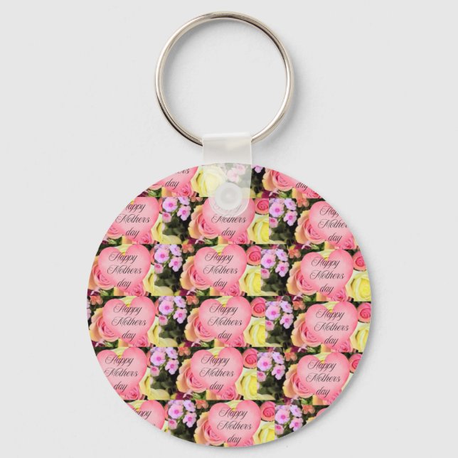 Söt Blommigt Mors dag Nyckelring (Framsida)