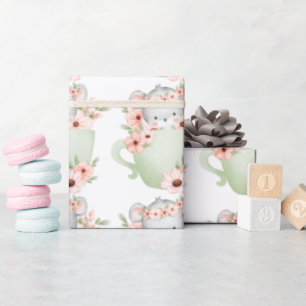 söt blommigt mus presentpapper