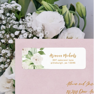 Söt Blommigt och grön Returadress Etikett