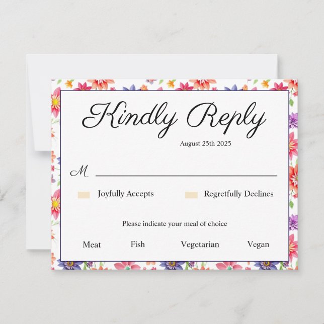 Söt Blommigt OSA Kort (Framsida)