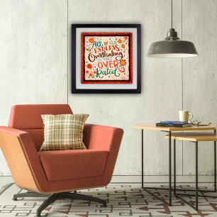 Söt Blommigt Övertänkande Retro-inspirationsoffert Poster