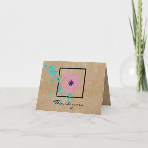 Söt Blommigt Paint Splatter - tack för ditt kort