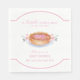 Söt Blommigt Paj Raspberry Baby Shower Pappersservett
