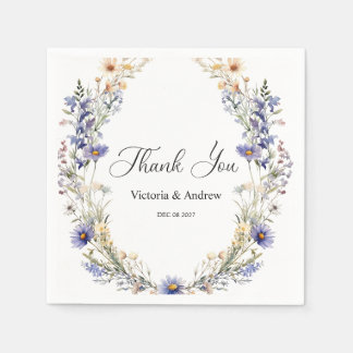 Söt Blommigt Pappersservett