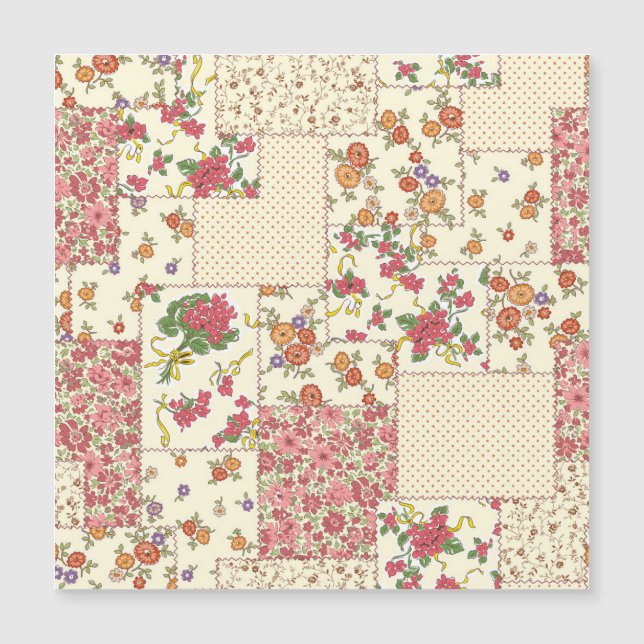 Söt Blommigt Patchwork Sömlös design (Framsida)