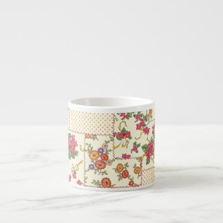 Söt Blommigt Patchwork Sömlös design Espressomugg