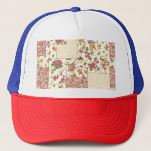 Söt Blommigt Patchwork Sömlös design Keps