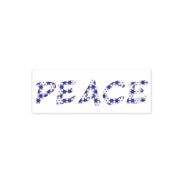 Söt Blommigt Peace Logotyp Självfärgande Stämpel (Design)