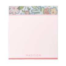 Söt Blommigt Personlig Anteckningsblock Stationery