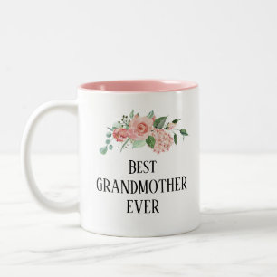 Söt blommigt Personlig bäst mormor någonsin Två-Tonad Mugg
