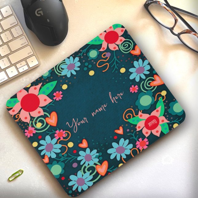 Söt Blommigt Personlig Inspiritivity Mousepad Musmatta (Skapare uppladdad)