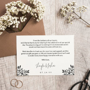 Söt Blommigt Photo Bröllop Small Tack Kort