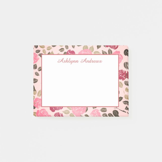 Söt Blommigt Post-it Block (Framsida)