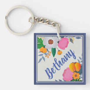 Söt Blommigt Ram Personlig