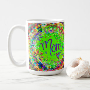 Söt Blommigt Roligt Trendig Mamma Inspirief Kaffemugg