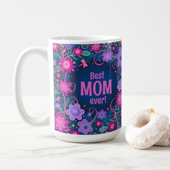 Söt Blommigt Roligt Trendig Mamma Inspirief Kaffemugg (Med munk)