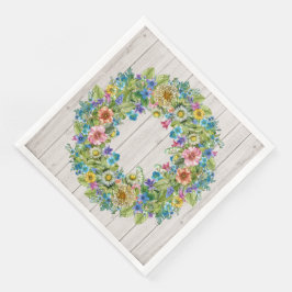 Söt Blommigt Rustic Party Goods Napkins Pappersservett