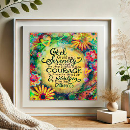 Söt Blommigt Service Prayer Gult Inspirief Poster