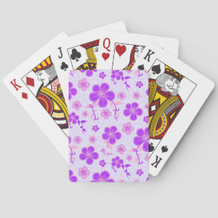 Söt Blommigt Skriv ut Lila och Rosa på Lavender Casinokort