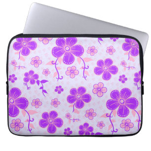 Söt Blommigt Skriv ut Lila och Rosa på Lavender Laptop Fodral