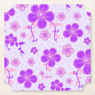 Söt Blommigt Skriv ut Lila och Rosa på Lavender Underlägg Papper