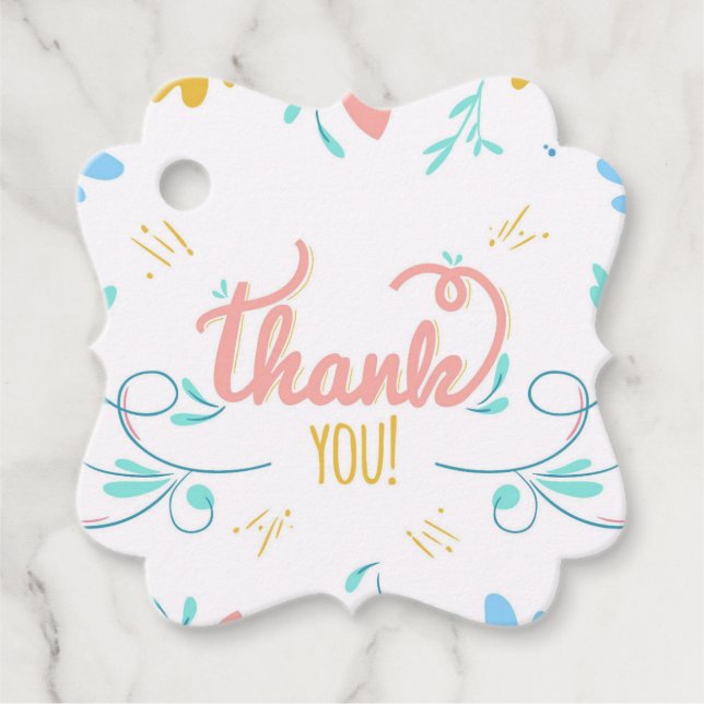 Söt Blommigt Tack Gåvor Etiketter (Framsida)