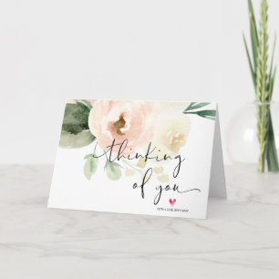 Söt Blommigt Tankar på din sympati att jag missar Kort