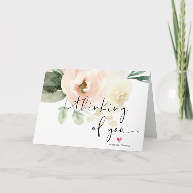 Söt Blommigt Tankar på din sympati att jag missar  Kort (Framsida)