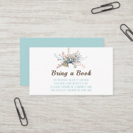 Söt Blommigt Teal Ta med en Bok-babyskal Visitkort