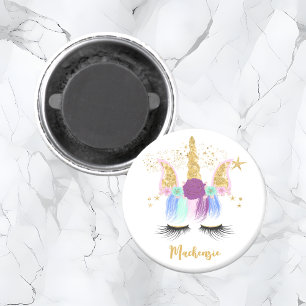 Söt Blommigt Unicorn Magnet
