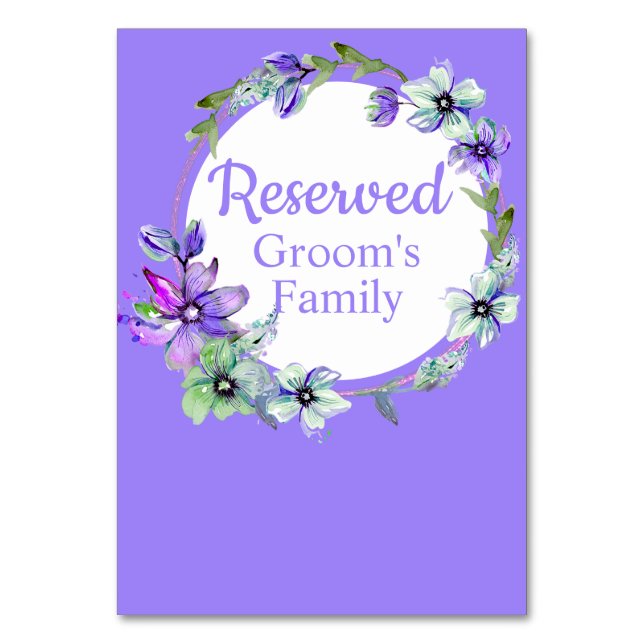 Söt Blommigt Utandningsreserverad utandning Bordsnummer (Framsidan)