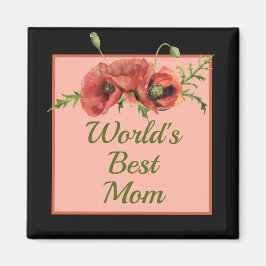 Söt Blommigt Världens bästa Mamma Magnet